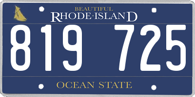 RI license plate 819725