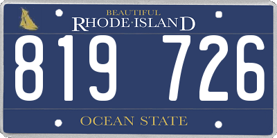 RI license plate 819726