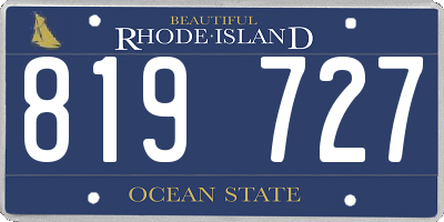 RI license plate 819727