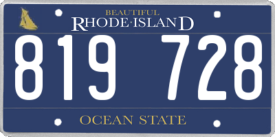 RI license plate 819728
