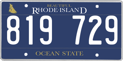 RI license plate 819729