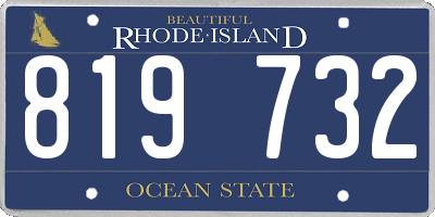 RI license plate 819732