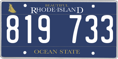RI license plate 819733