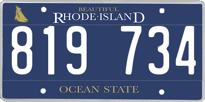 RI license plate 819734