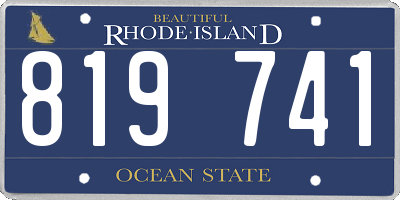 RI license plate 819741