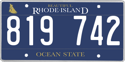 RI license plate 819742