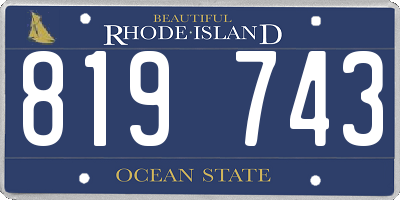 RI license plate 819743