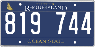 RI license plate 819744