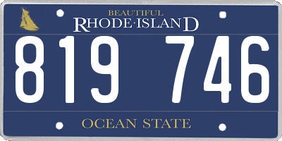 RI license plate 819746