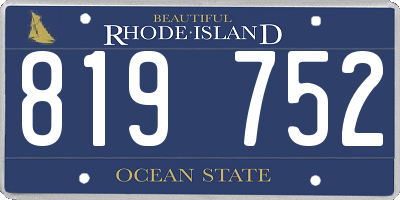 RI license plate 819752