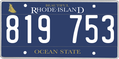 RI license plate 819753