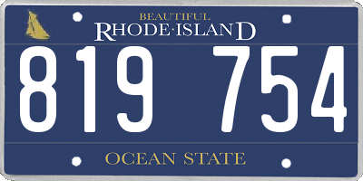 RI license plate 819754