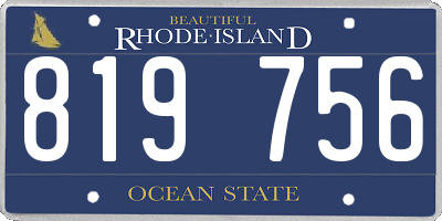 RI license plate 819756