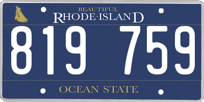 RI license plate 819759