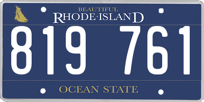 RI license plate 819761