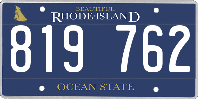 RI license plate 819762