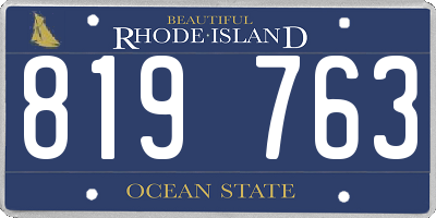 RI license plate 819763