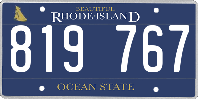 RI license plate 819767