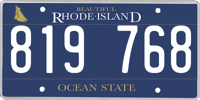 RI license plate 819768