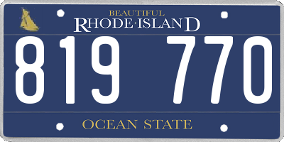 RI license plate 819770
