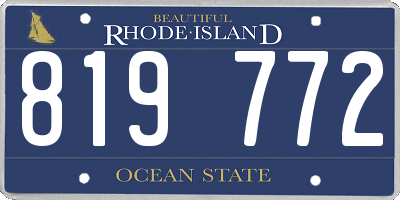 RI license plate 819772
