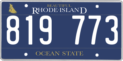 RI license plate 819773