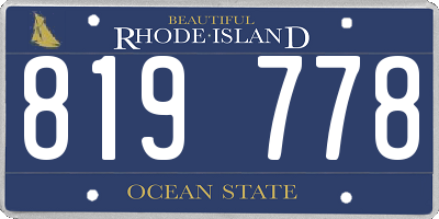 RI license plate 819778