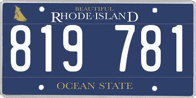 RI license plate 819781