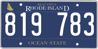RI license plate 819783