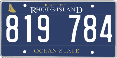 RI license plate 819784
