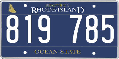 RI license plate 819785