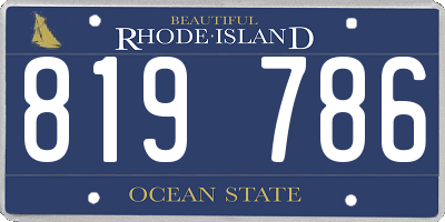 RI license plate 819786