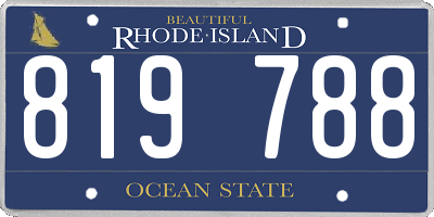 RI license plate 819788