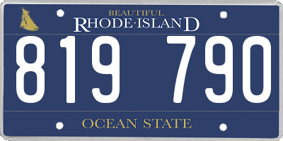 RI license plate 819790