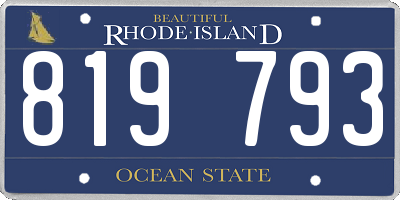 RI license plate 819793