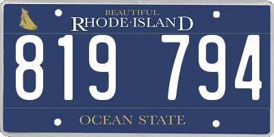 RI license plate 819794