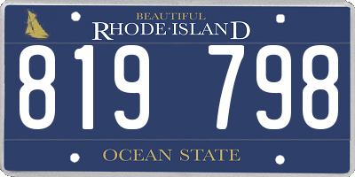 RI license plate 819798