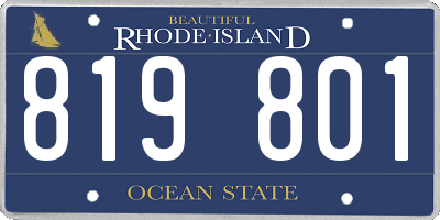 RI license plate 819801