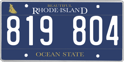 RI license plate 819804