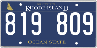 RI license plate 819809