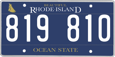 RI license plate 819810