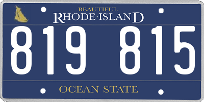 RI license plate 819815