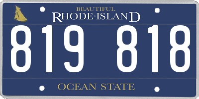 RI license plate 819818