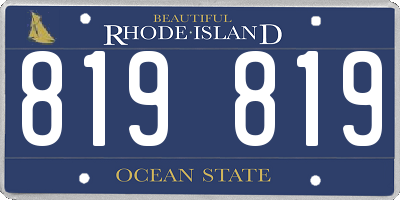 RI license plate 819819