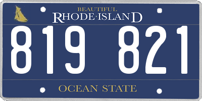 RI license plate 819821