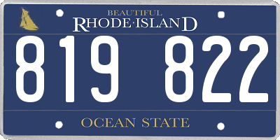 RI license plate 819822