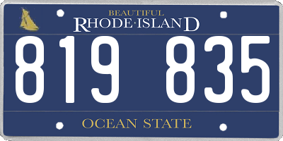 RI license plate 819835