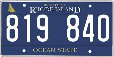 RI license plate 819840