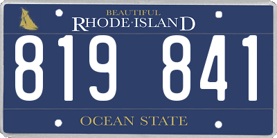 RI license plate 819841