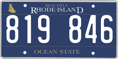 RI license plate 819846